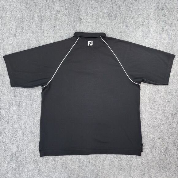 Footjoy Shirt Mens XL Black Polo Short Sleeve Performance Golf Elmira CC Logo - Picture 3 of 15